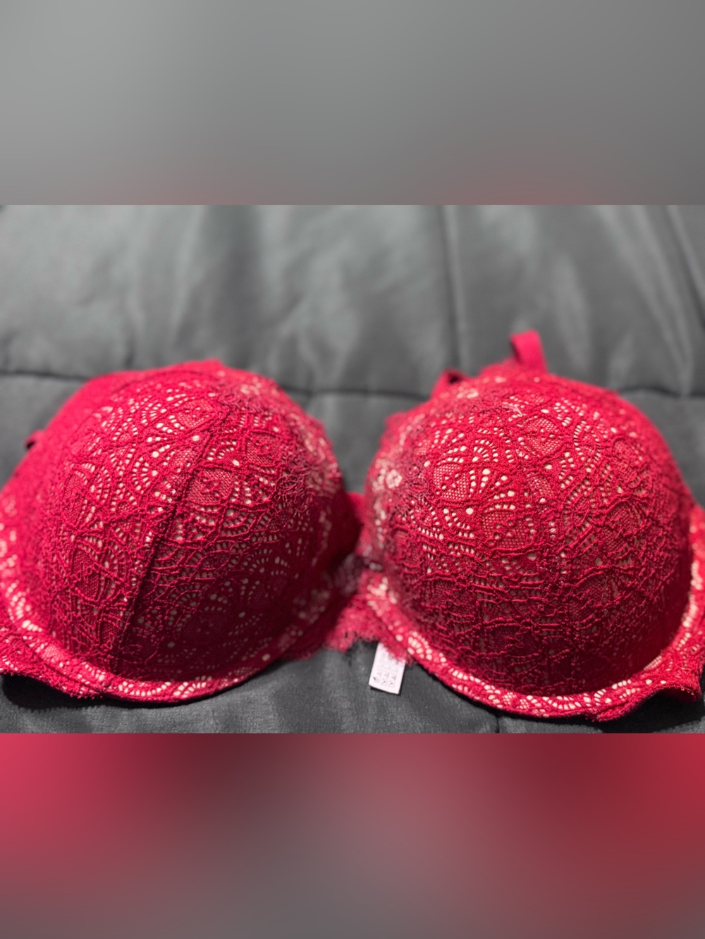 Victoria's Secret Red Lace Plunge Bra